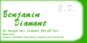 benjamin diamant business card